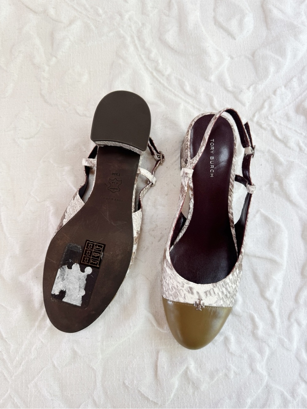 Tory Burch Cap Toe Slingback Sandal Size 7.5 - Picture 8 of 9